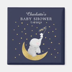 Gold vangt een Baby shower van sterbunny Elephant Magneet
