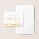 Gold Vegas Strip Skyline Las Vegas Bedankt Folie Kaarten (Display)