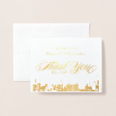 Gold Vegas Strip Skyline Las Vegas Bedankt Folie Kaarten (Voorkant met envelop)
