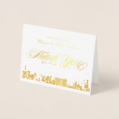 Gold Vegas Strip Skyline Las Vegas Bedankt Folie Kaarten (Voorkant)