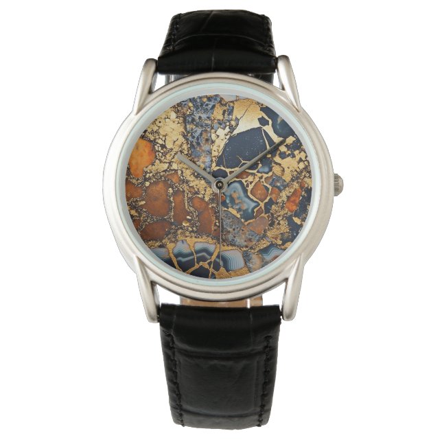 Gold Vein Agate Watch Horloge (Voorkant)