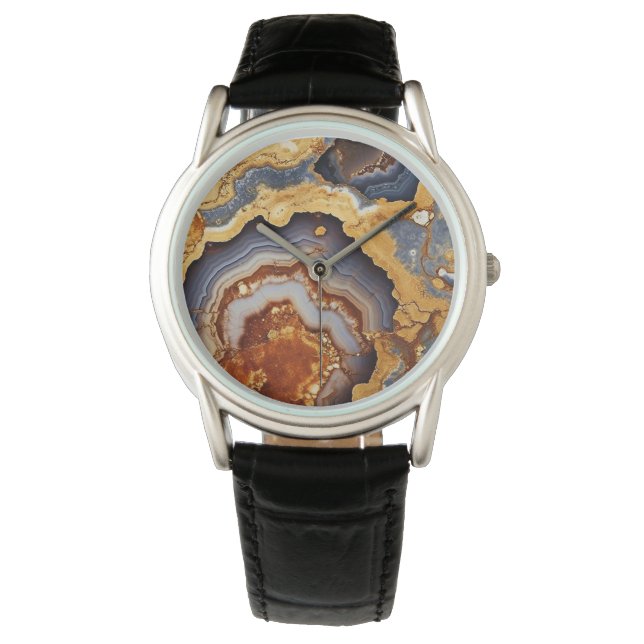Gold Vein Agate Watch Horloge (Voorkant)