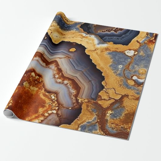 Gold Vein Agate Wrapping Paper Cadeaupapier (Uitgerold)