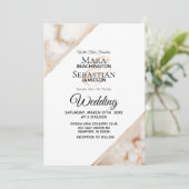 *~* Gold Vein Marble Artistic AR2 Wedding Kaart (Staand voorkant)