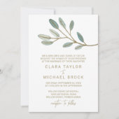 Gold Veined Eucalyptus Formele bruiloft Kaart (Voorkant)