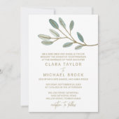 Gold Veined Eucalyptus Formele bruiloft Kaart (Voorkant)