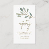 Gold Veined Eucalyptus Gift Registry Informatiekaartje (Voorkant)