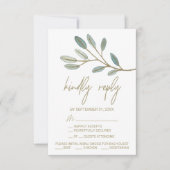 Gold Veined Eucalyptus Menu Keuze RSVP-kaart (Voorkant)