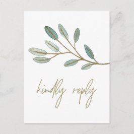 Gold Veined Eucalyptus Menu Keuze uit RSVP-Briefka