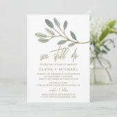 Gold Veined Eucalyptus Vow Renewal Kaart (Staand voorkant)