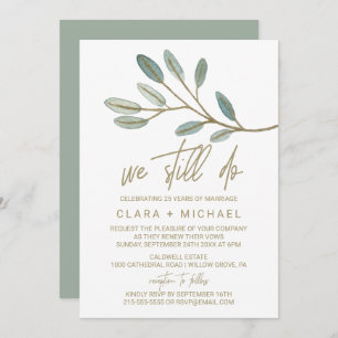 Gold Veined Eucalyptus Vow Renewal Kaart
