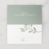 Gold Veined Eucalyptus Weddenschap Plaatskaartje (Buitenkant ongevouwen)