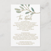 Gold Veined Eucalyptus Wedding Details Kaart (Voorkant)