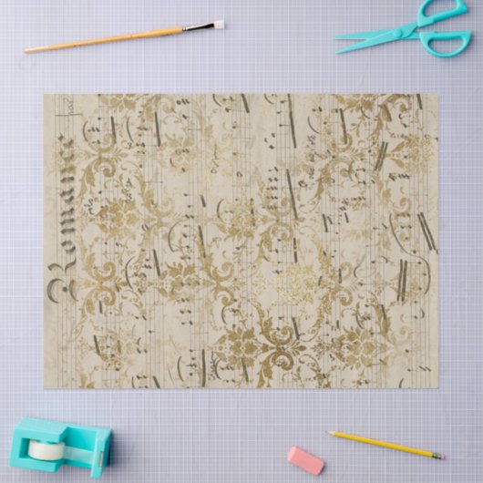  Gold-vel muziekpapier Tissuepapier (Craft)