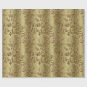 Gold Velvet Damask Vakantie Cadeaupapier (Vlak)