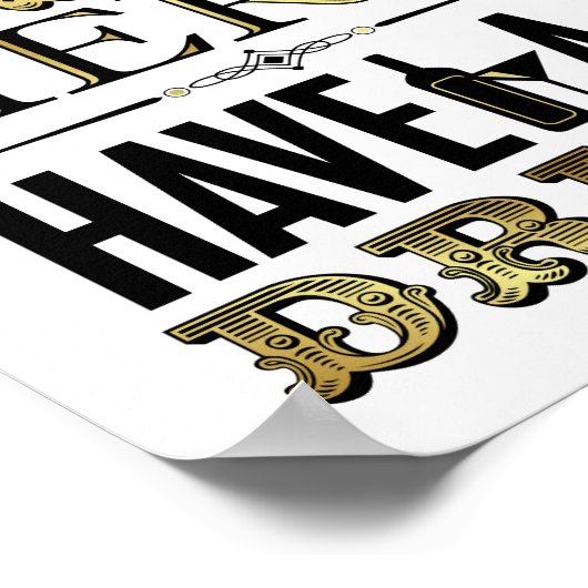  Gold VERBOD VERSTREKT HIER Teken afdrukken Poster (Hoek)