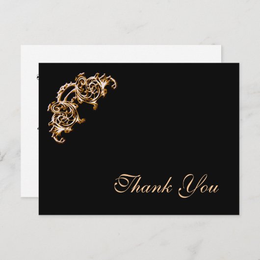 GOLD Verfraaide Foto Dank u kaart sjabloon (Voorkant / Achterkant)