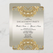 Gold  Verloving Uitnodiging (Voorkant / Achterkant)