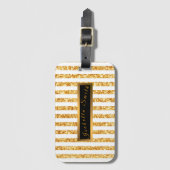 Gold Vertical Glitter Boho Stripes Collectie Bagagelabel (Voorkant (verticaal))