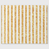 Gold Vertical Glitter Boho Stripes Collectie Cadeaupapier (Vlak)