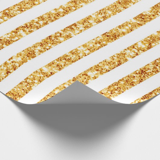 Gold Vertical Glitter Boho Stripes Collectie Cadeaupapier (Hoek)