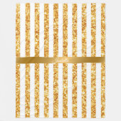 Gold Vertical Glitter Boho Stripes Collectie Fleece Deken (Voorkant)