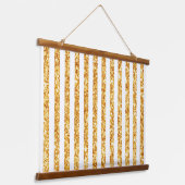 Gold Vertical Glitter Boho Stripes Collectie Hangend Wandkleed (Gebogen)