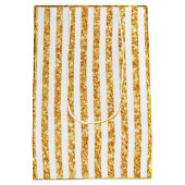 Gold Vertical Glitter Boho Stripes Collectie Medium Cadeauzakje (Achterkant)