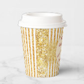 Gold Vertical Glitter Boho Stripes Collectie Papieren Bekers (Rechts)