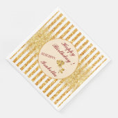 Gold Vertical Glitter Boho Stripes Collectie Servet (Hoek)