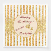 Gold Vertical Glitter Boho Stripes Collectie Servet (Voorkant)