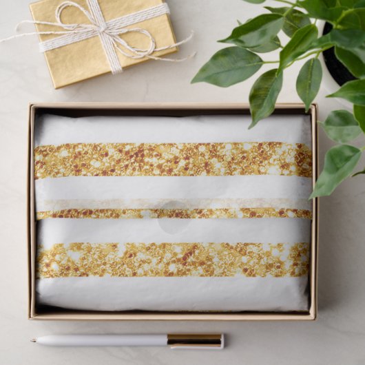 Gold Vertical Glitter Boho Stripes Collectie Tissuepapier (Geschenk)