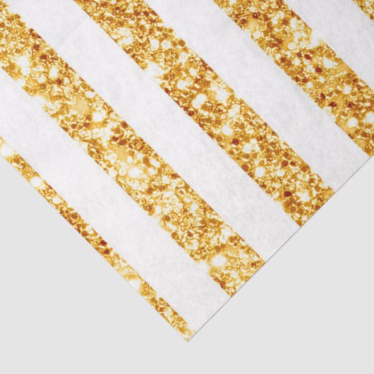 Gold Vertical Glitter Boho Stripes Collectie Tissuepapier (Detail)