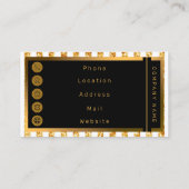 Gold Vertical Glitter Boho Stripes Collectie Visitekaartje (Achterkant)