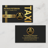 Gold Vertical Taxi Signage Lines Visitekaartje (Voorkant / Achterkant)