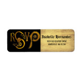 Gold Victoriaans RSVP Return Address Label (Voorkant)