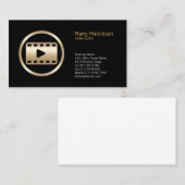 Gold Video Strip Icon Video Editor Visitekaartje (Voorkant / Achterkant)