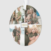 Gold Vier kerstfeestdagen Ornament met foto's (voorkant)