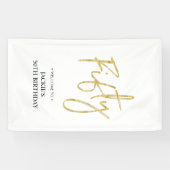 Gold Vijftig | 50e Welkomstbanner van de Birthday  Spandoek (Horizontaal)