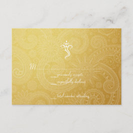 Gold Vinayaka Wedding RSVP-kaarten RSVP Kaartje