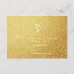 Gold Vinayaka Wedding RSVP-kaarten RSVP Kaartje