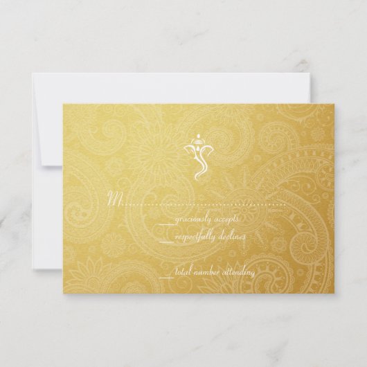 Gold Vinayaka Wedding RSVP-kaarten RSVP Kaartje (Voorkant)