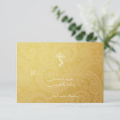 Gold Vinayaka Wedding RSVP-kaarten RSVP Kaartje (Staand voorkant)