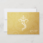 Gold Vinayaka Wedding RSVP-kaarten RSVP Kaartje (Achterkant)