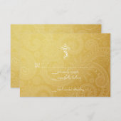 Gold Vinayaka Wedding RSVP-kaarten RSVP Kaartje (Voorkant / Achterkant)