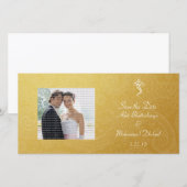 Gold Vinayaka Wedding Save the Date Photo Cards (Voorkant / Achterkant)