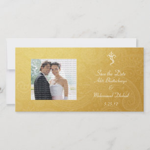 Gold Vinayaka Wedding Save the Date Photo Cards