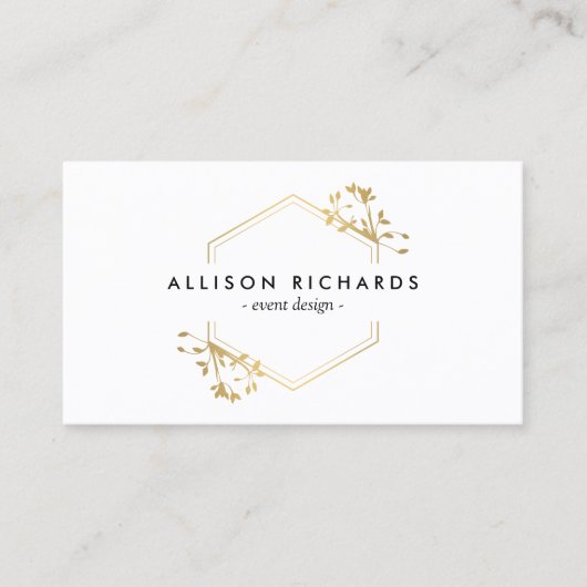  Gold Vine en Leaf Embleem Visitekaartje (Voorkant)