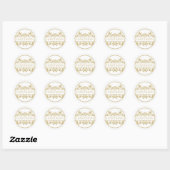 Gold Vine Floral Damask Emblem Wit Ronde Sticker (Vel)