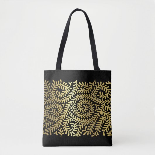Gold Vine Patroon op elke kleur Tote Bag (Voorkant)